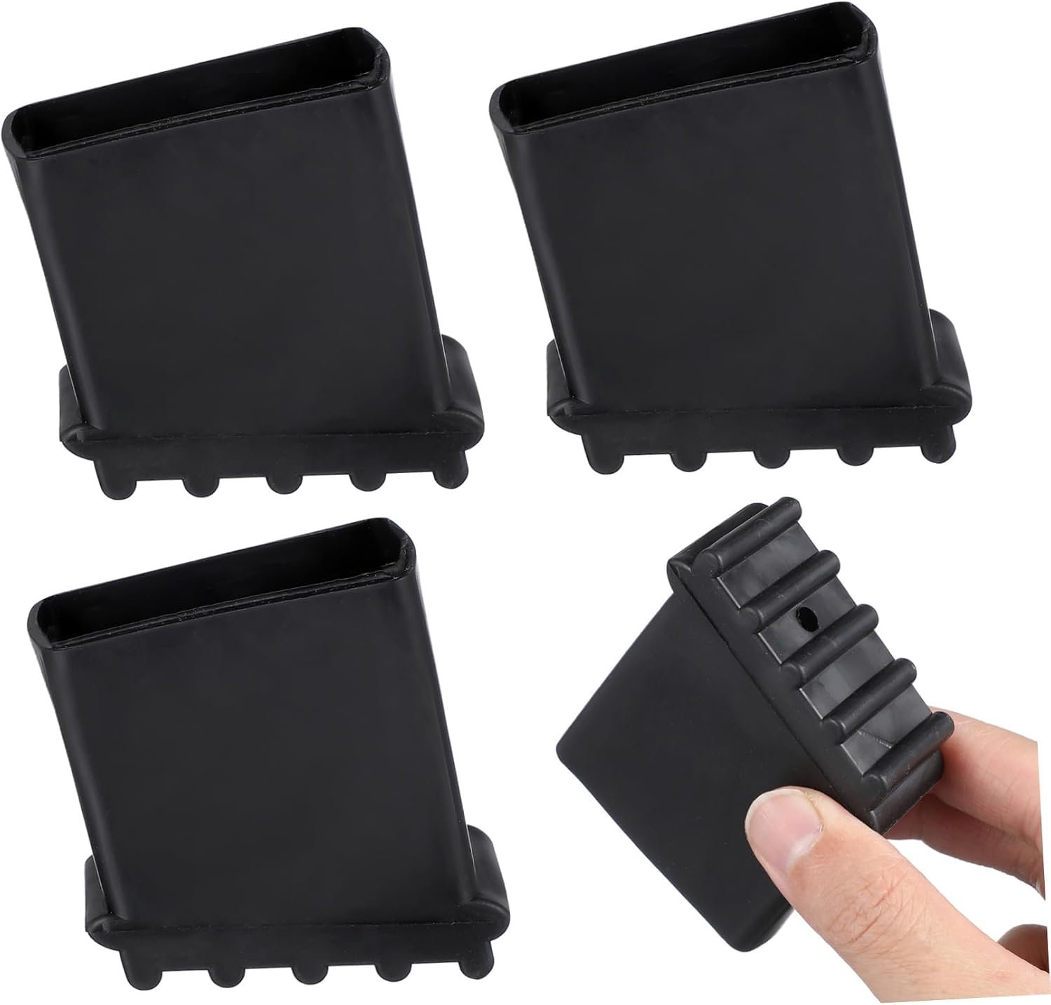 Holibanna 4 Stuks Antislip Rubberen Laddervoetjes Visgraatpatroon Duurzame Vervangende Trapladder Voetenbeschermers Elastische Krasbeschermende Ladder Voetkappen voor Veilige Vloersteun