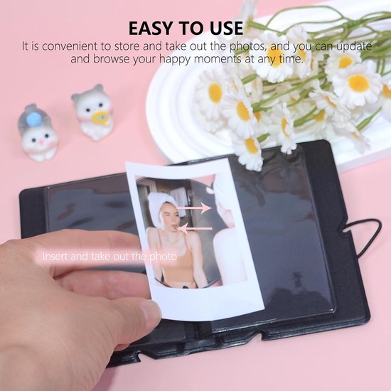 2 stuks mini-fotoalbum met 28 vakken voor Fujifilm Instax Mini 12 11 99 90 40 9 8 7 EVO LiPlay 2x3 inch foto's films, Kpop fotokaarthouder albums voor 54x86mm foto's (oranje) — afbeelding 3