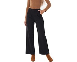 Fakanhui Dames Wolmix Jurk Broek Winter Warm Wijde Pijpen Hoge Taille Casual Werk Broek Broek Broek