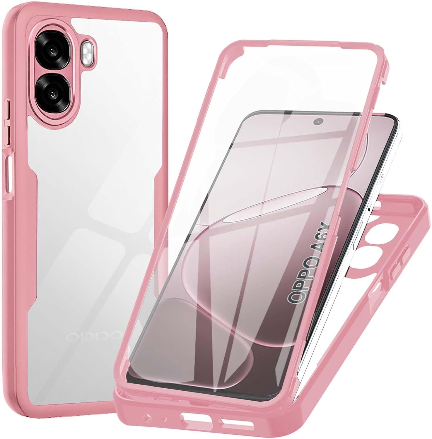 Hoesje voor Oppo A6x, 360 graden rondom bescherming. Groen