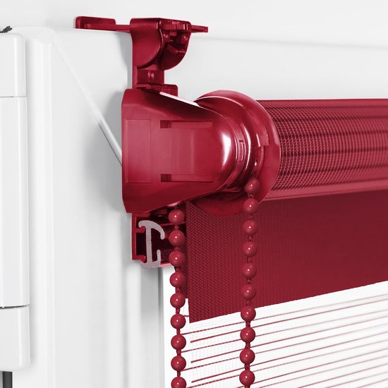 Sonello Duo Rolgordijn Zonder Boren 55x150cm Klemmfix Rood voor Ramen — afbeelding 2