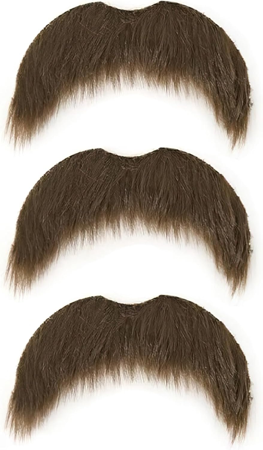 Set van 3 kunstsnorren, zelfklevend, realistisch en grappig, voor heren, kostuumaccessoires