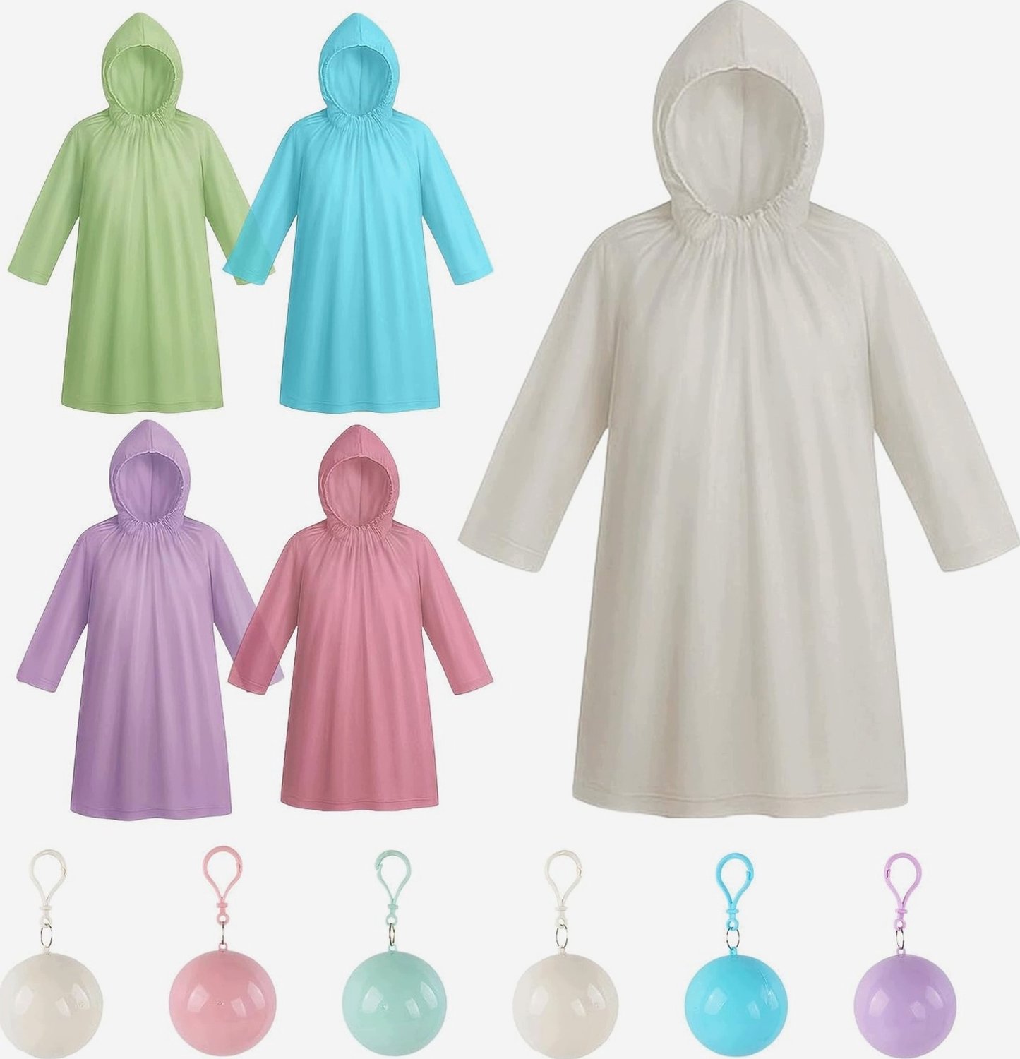 Set van 6 Wegwerp Regenponcho's - Waterdicht & Unisex