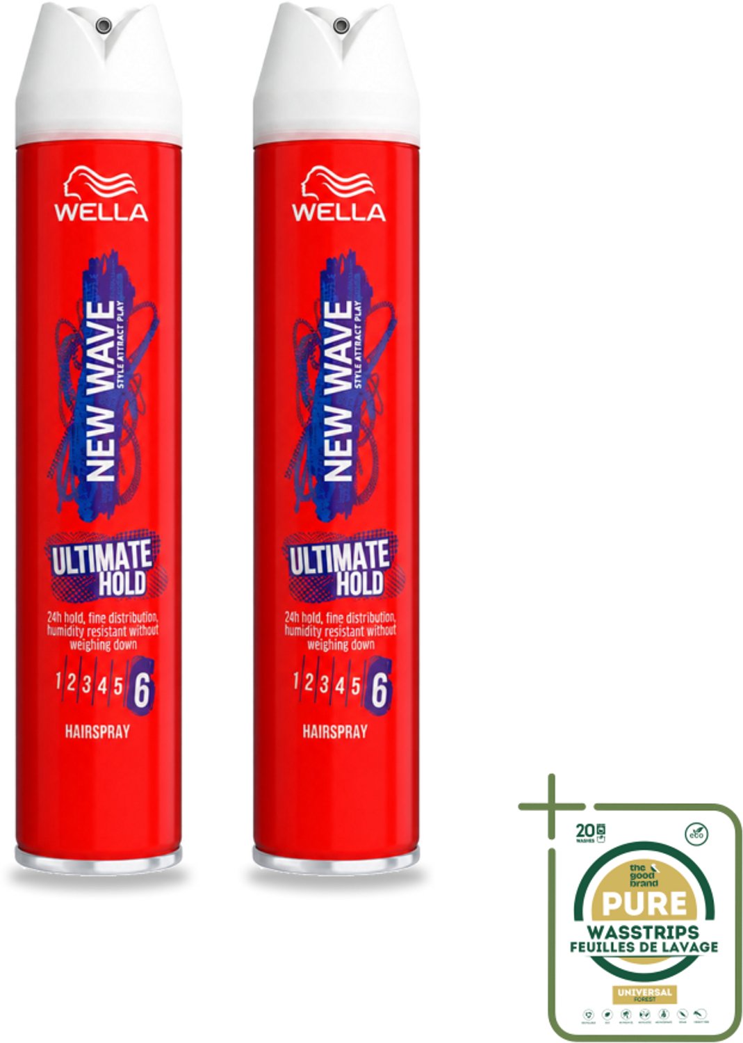 2 x Wella – New Wave Ultimate Hold – Haarspray – 400 ml - Haarspray - Haartype - UV Bescherming - Fixatie - Haar Fixatie