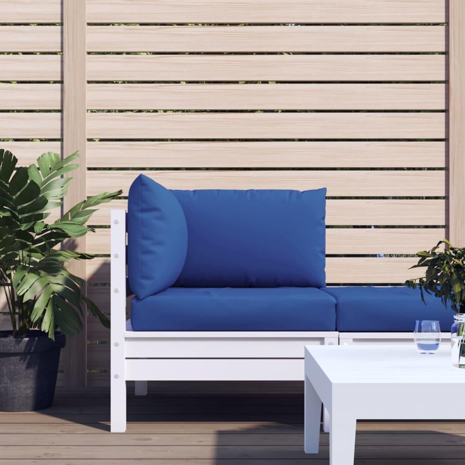 Sofa-kussen, terrasmeubel, schommelkussen, kussen voor terrasstoelen, palletkussens, 3-delig, blauw Oxford-stof
