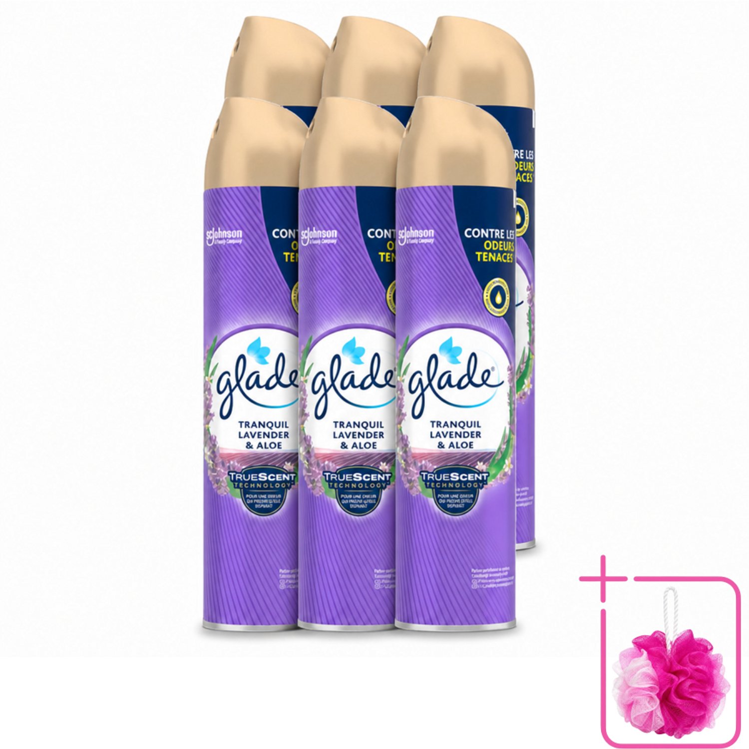 6 x Glade - Luchtverfrisser Spray - Tranquil Lavender & Aloë - 300 ml - Bulkverpakking - Luchtverfrisser - Frisheid
