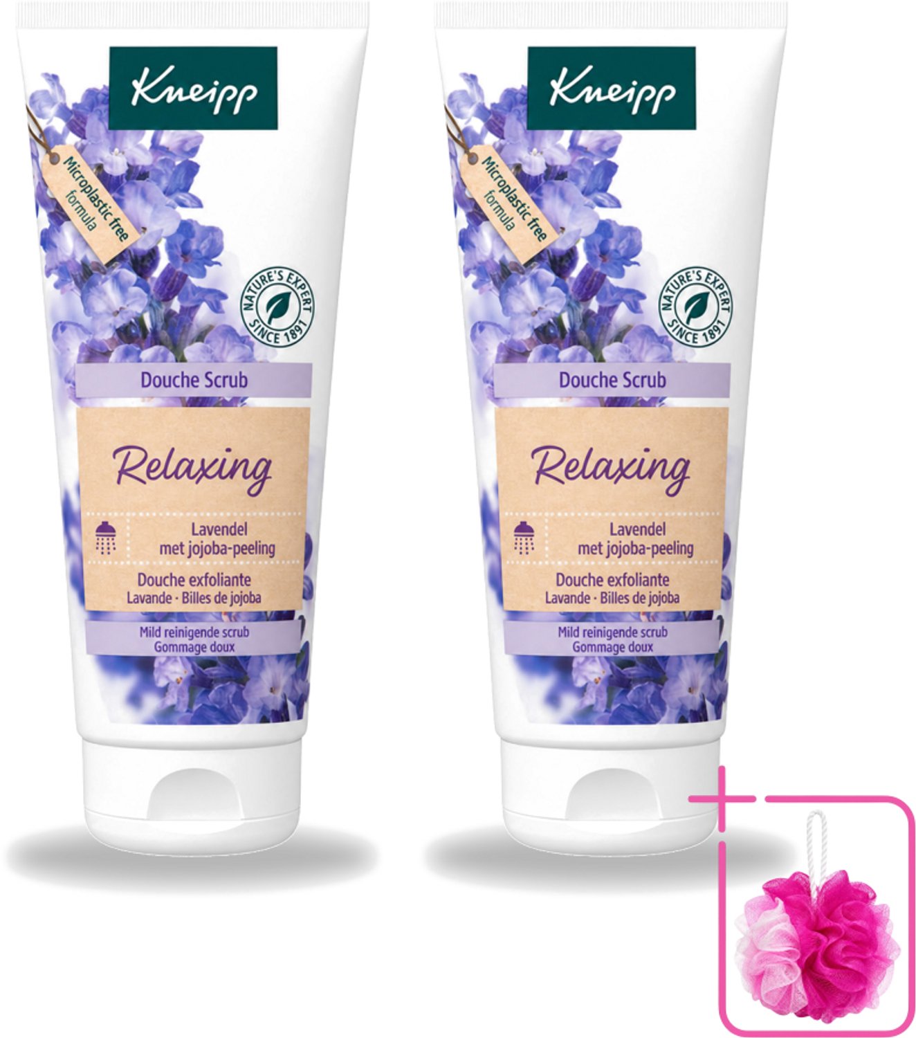 2 x Kneipp - Douche scrub - Relaxing - Lavendel - Bloemige geur - 200 ml - Bulkverpakking - Douche scrub - Douchemop - Ontspanning