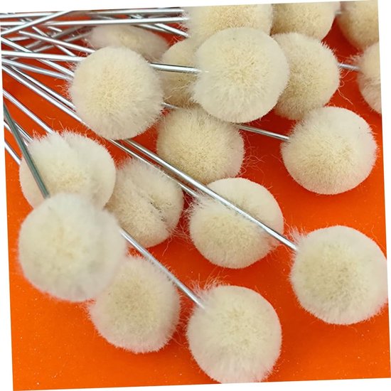 30 Stuks Wollen Bolborstel Wolvilten Wollen Bollen Grote Schoonmaak Bingo Textielverf Leerbewerking Wollen Dauber Wollen Borstel Wollen Dauber Wollen Bol Applicator — afbeelding 4