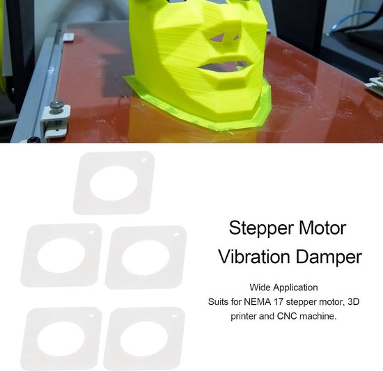 5 stuks siliconen stappenmotor trillingsdemper voor 17 motoren, 3D-printer CNC-machine schokdemperset, vermindert geluid, trillingen — afbeelding 3
