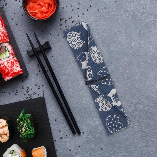 2 Stuks Delige Japanse Stijl Bestekzakken met Trekkoord Lichtgewicht Multifunctioneel Bestekopbergsysteem voor Thuis Restaurants in Beige — afbeelding 5