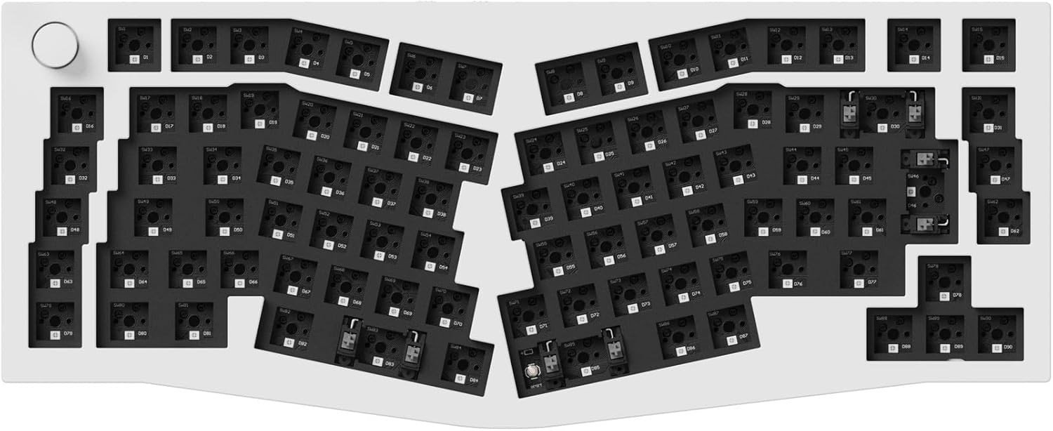 Mechanisch Gaming Toetsenbord Kit met 75% Alice ISO Layout, Aluminium Behuizing, Programmeerbaar met QMK/VIA, RGB Verlichting en Bluetooth 5.1 voor Mac en Windows