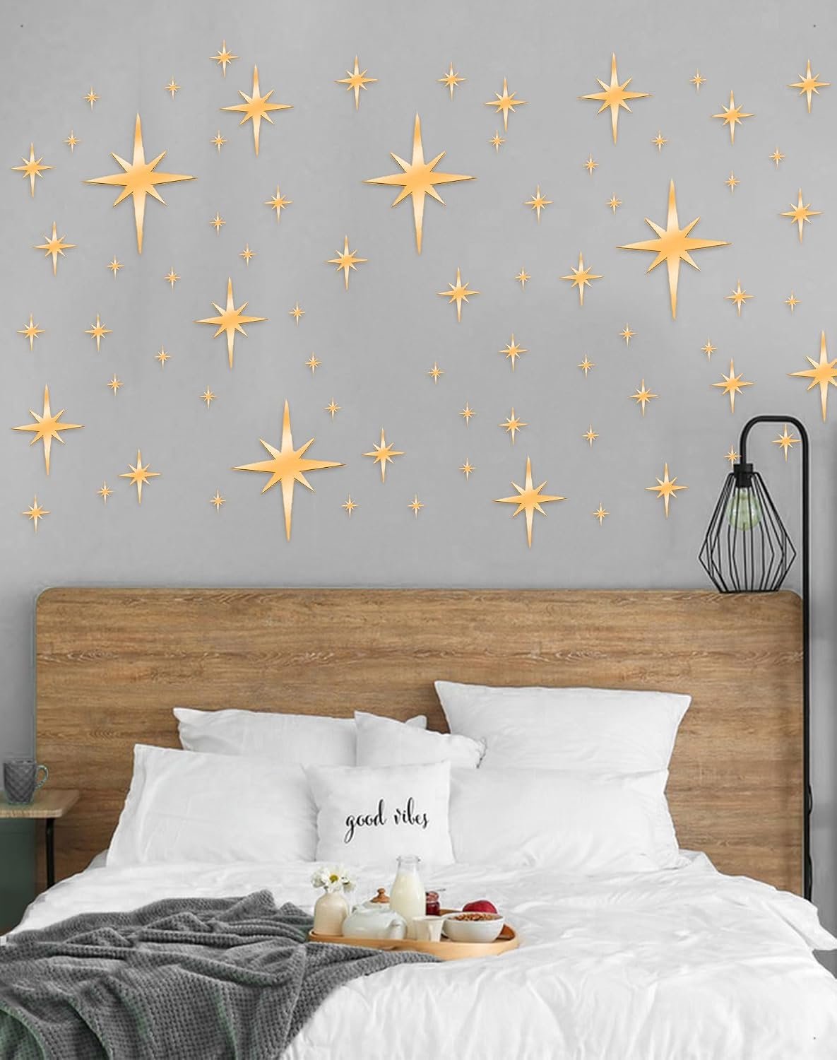 Zelfklevende acrylsterren voor levendige lichtaccenten in woonkamer en slaapkamer, goud