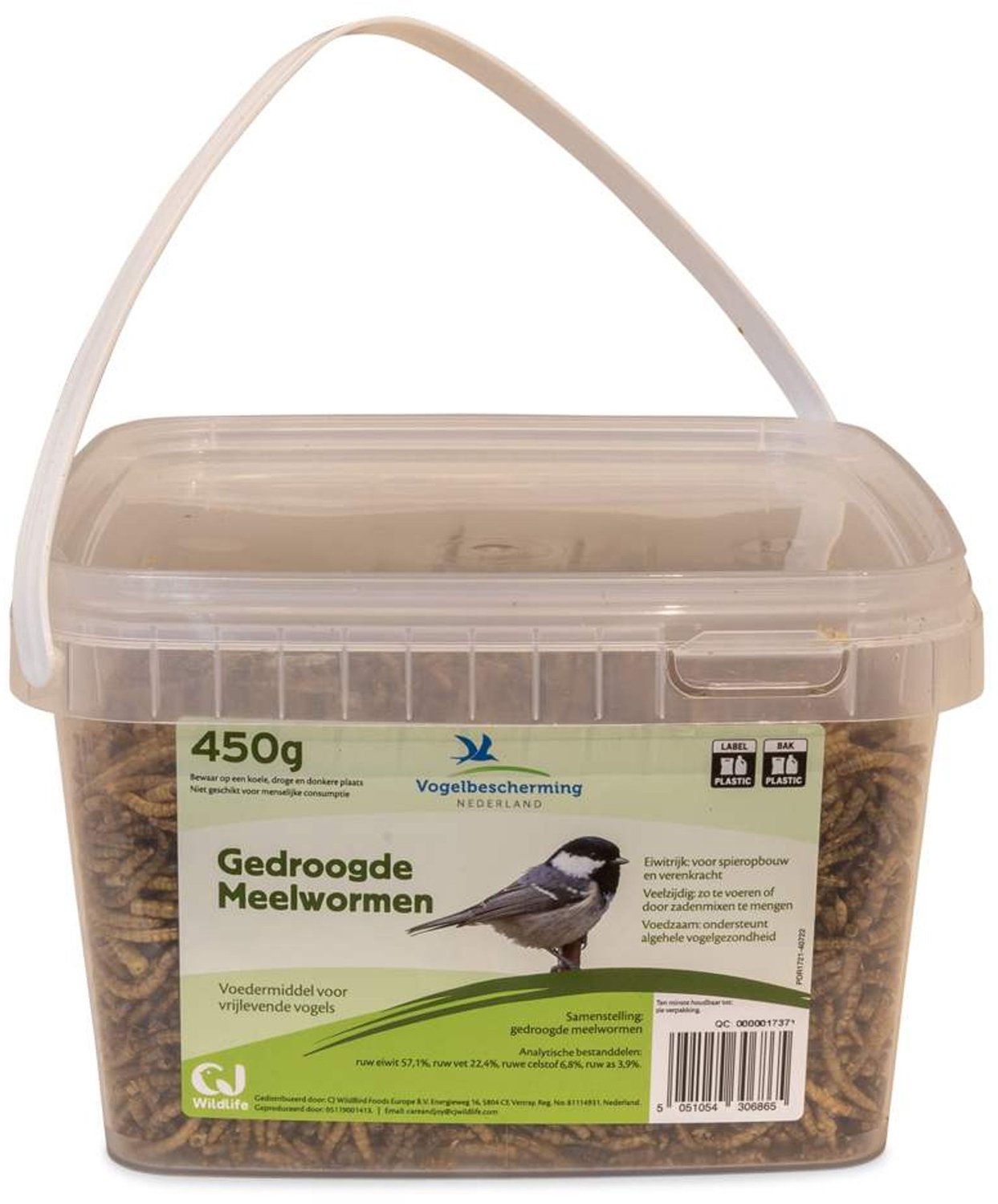 Gedroogde Meelwormen 450g - Vogelbescherming Nederland