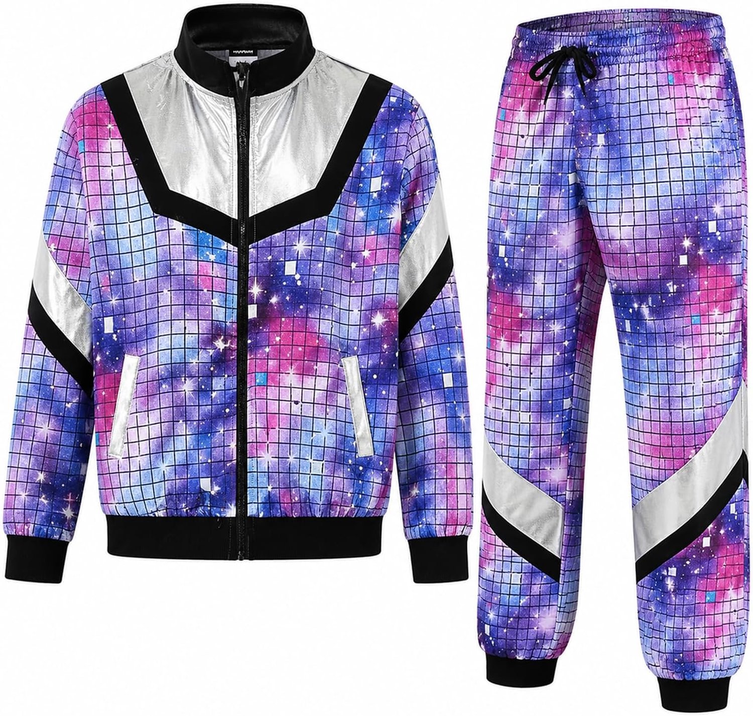 80-90-outfit voor heren, jaren 80-outfit voor heren, hiphop-sportkleding, kostuum jaren '80, voor carnaval, themafeest, retro, badknop, joggingpak, heren en dames
