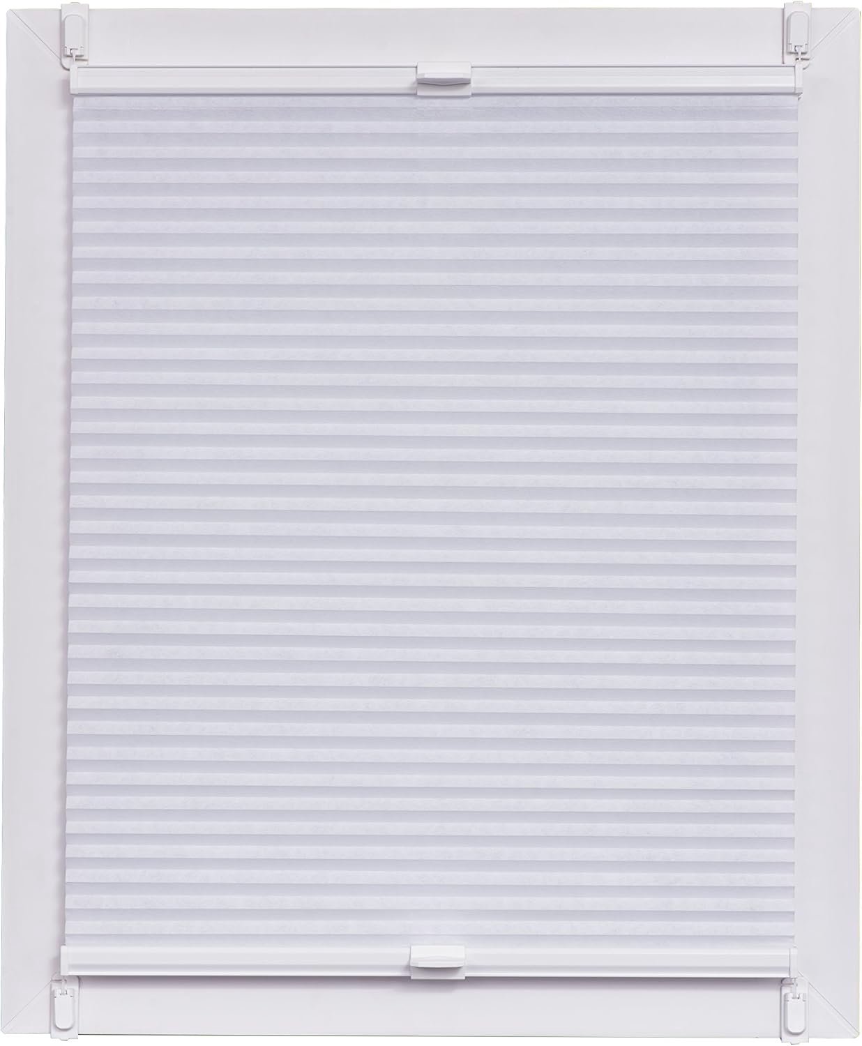 Geplooide Made in Germany, verduistering, Klemmfix, wit, 70 x 2.3 x 150 cm