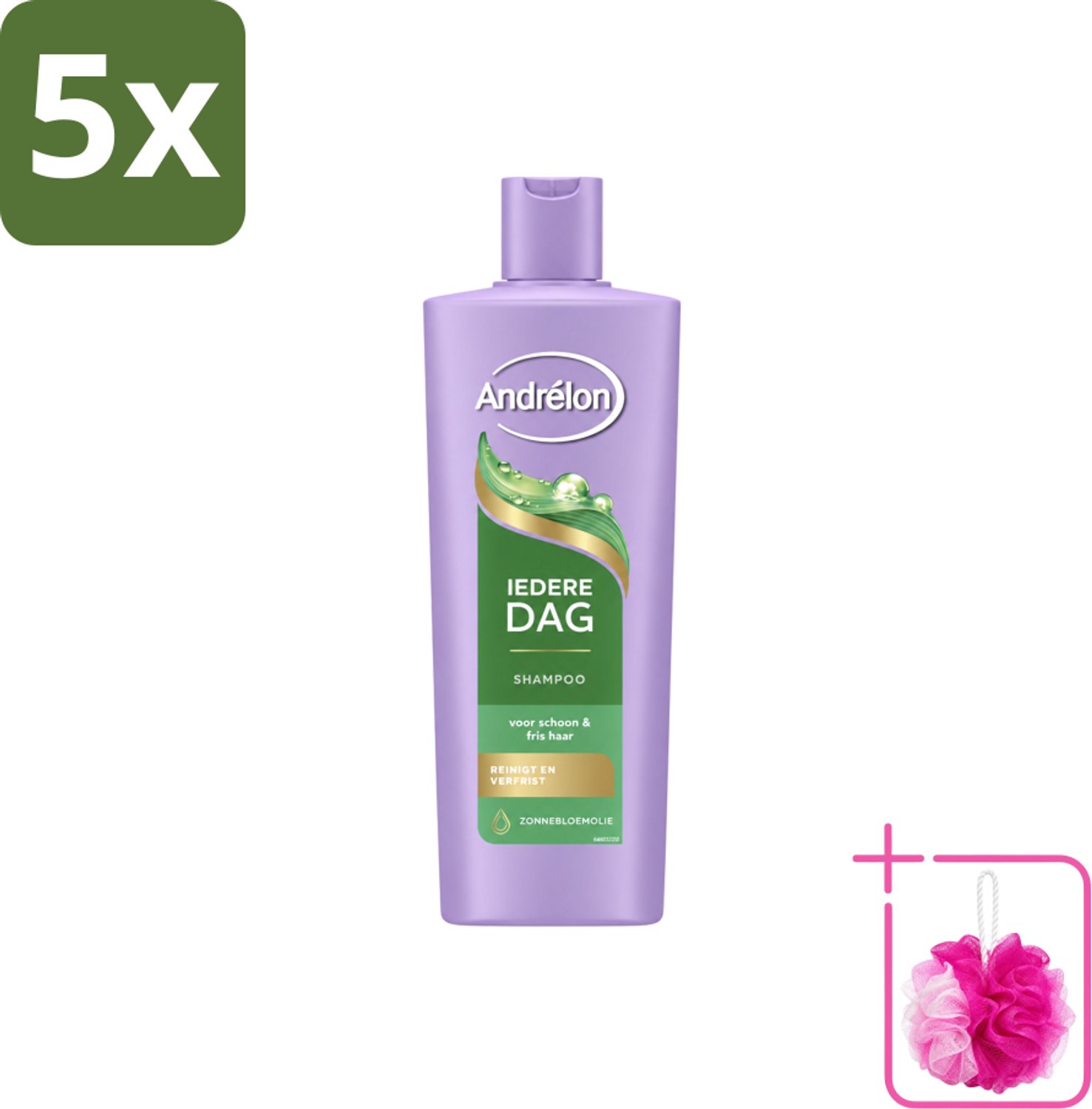 5 x Andrélon – Shampoo – Iedere Dag – 400 ml - Bulkverpakking - Dagelijks haar wassen - Douchemop - Fris haar