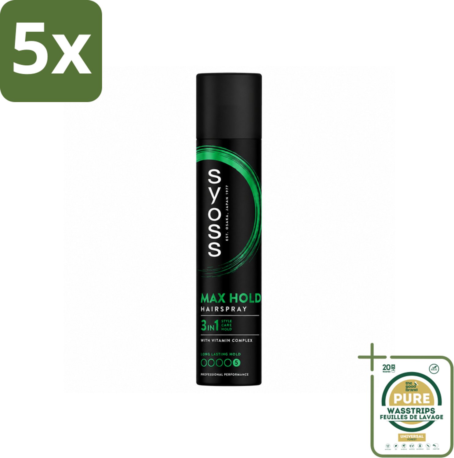 5 x Syoss - Max Hold - Haarspray - 300 ml - Wasstrips - Haarspray - Haarlak - Styling - Haartype - Haarverzorging
