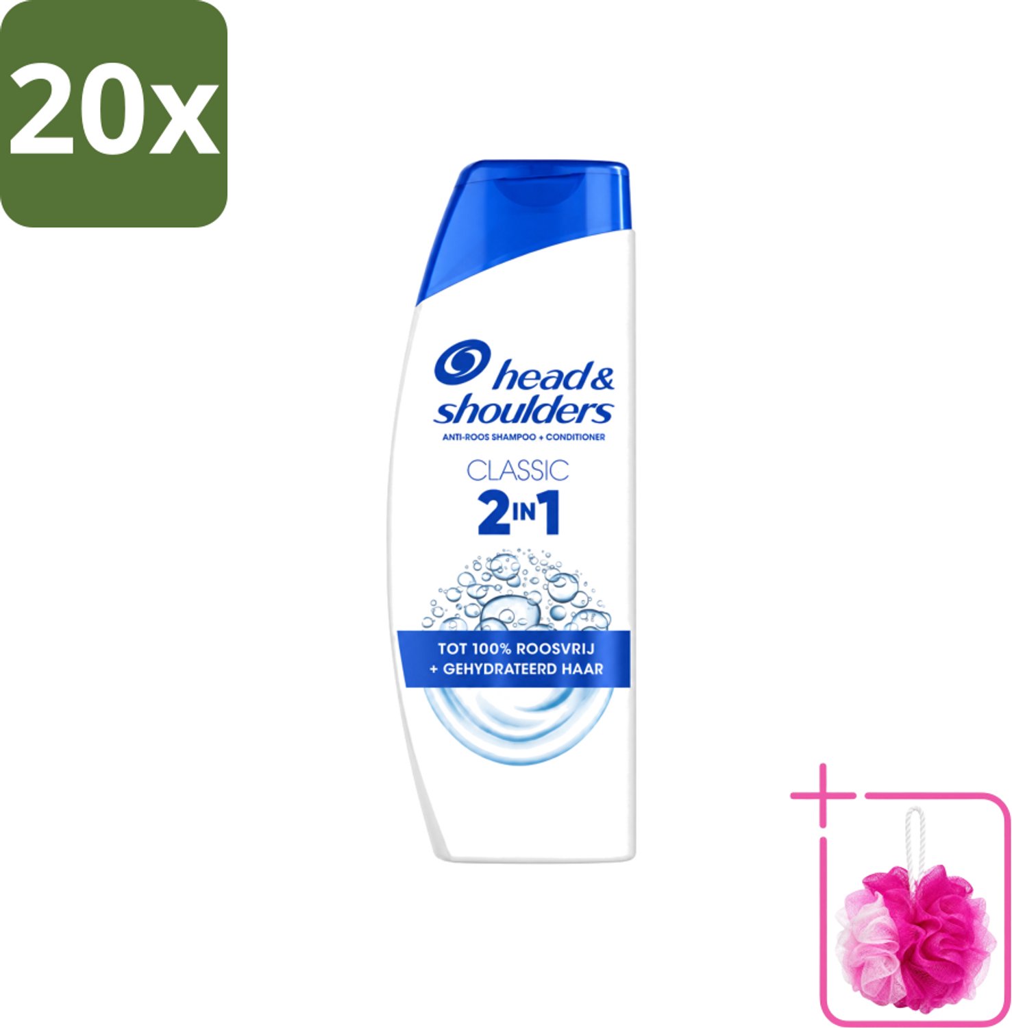 20 x Head & Shoulders – 2-in-1 – Classic – 625 ml - Bulkverpakking - Anti-roos shampoo - Douchemop - 2-in-1 shampoo