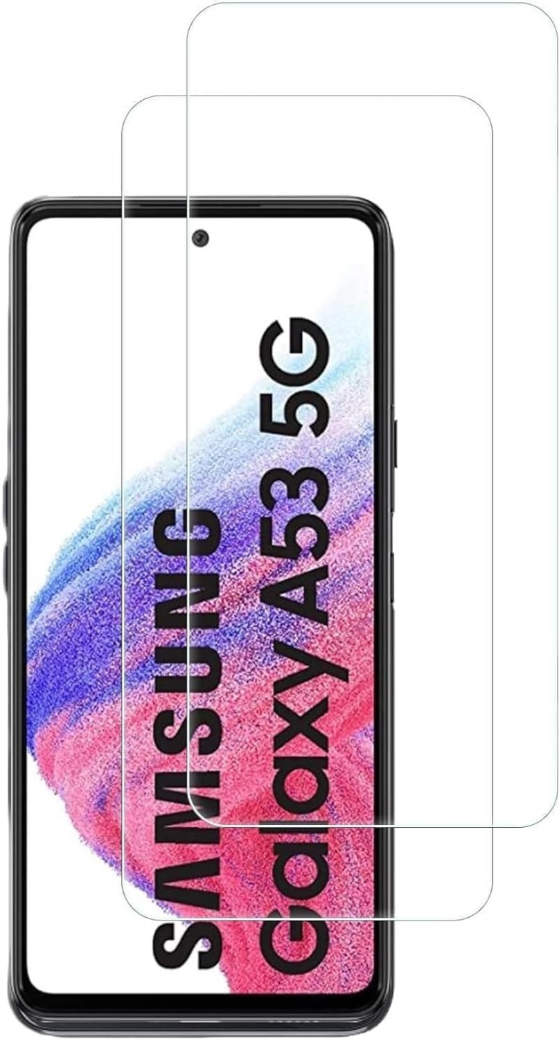 Compatibel met Samsung Galaxy A53 5G, displaybeschermfolie, beschermfolie, geen glas, 9H-glas, 100% vingerafdruksensor, nano-glas, 2 stuks