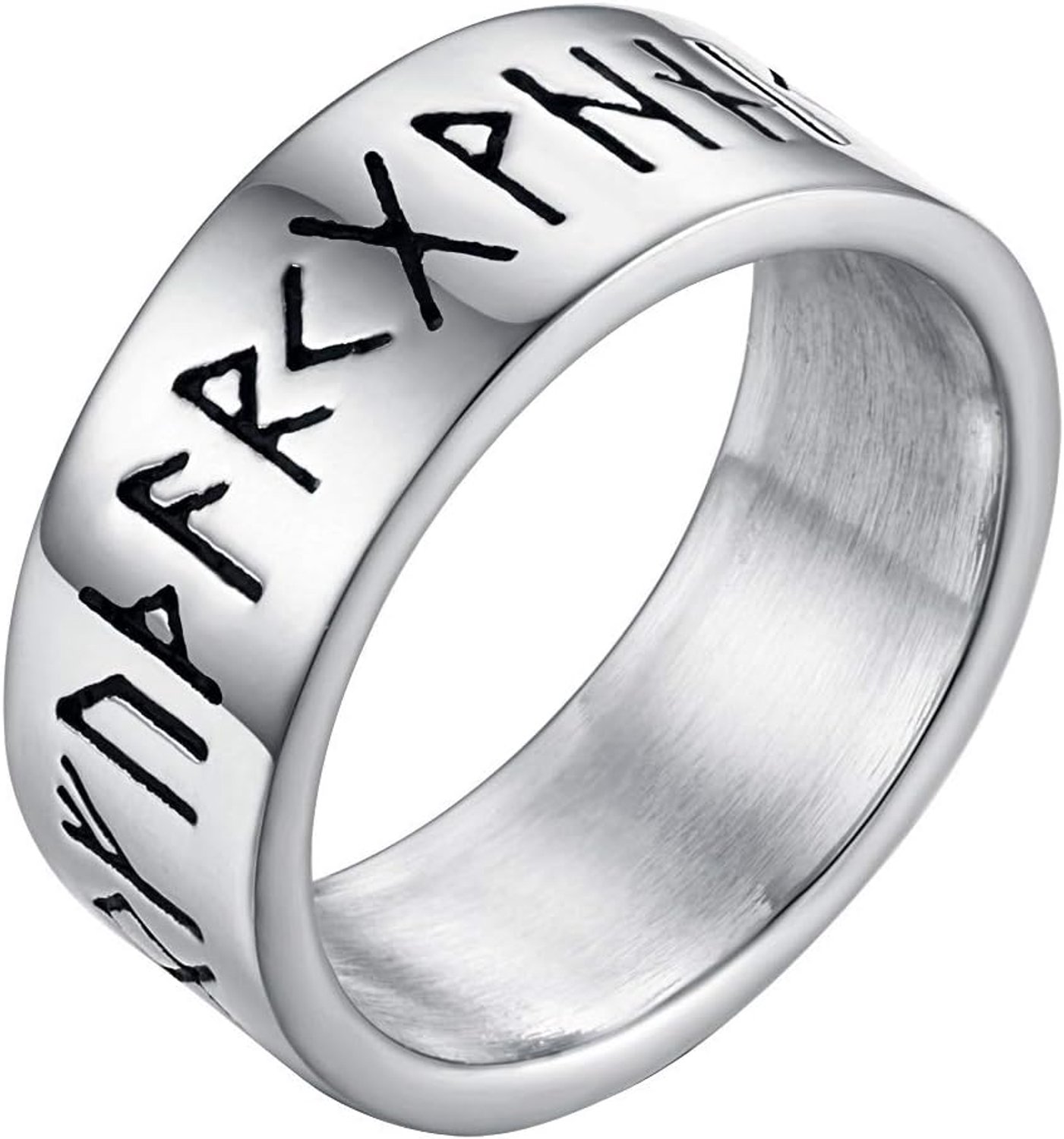 Viking Symbool Ring Rvs Cubaanse Link Roterende Spinner Ring voor Mannen/Vrouwen Maat O tot Z