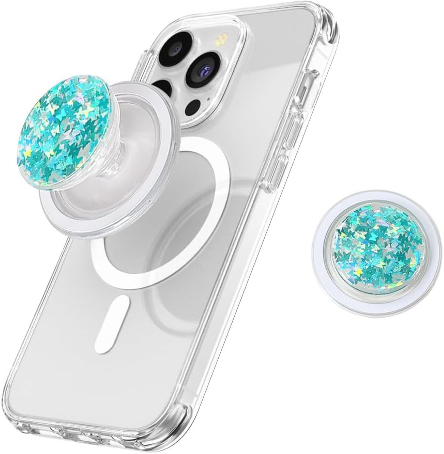 Handgreep voor telefoon, inklapbaar, magnetisch, intrekbaar, compatibel met smartphone, e-reader en tablet, telefoonaccessoires (blauw, eenheidsmaat)