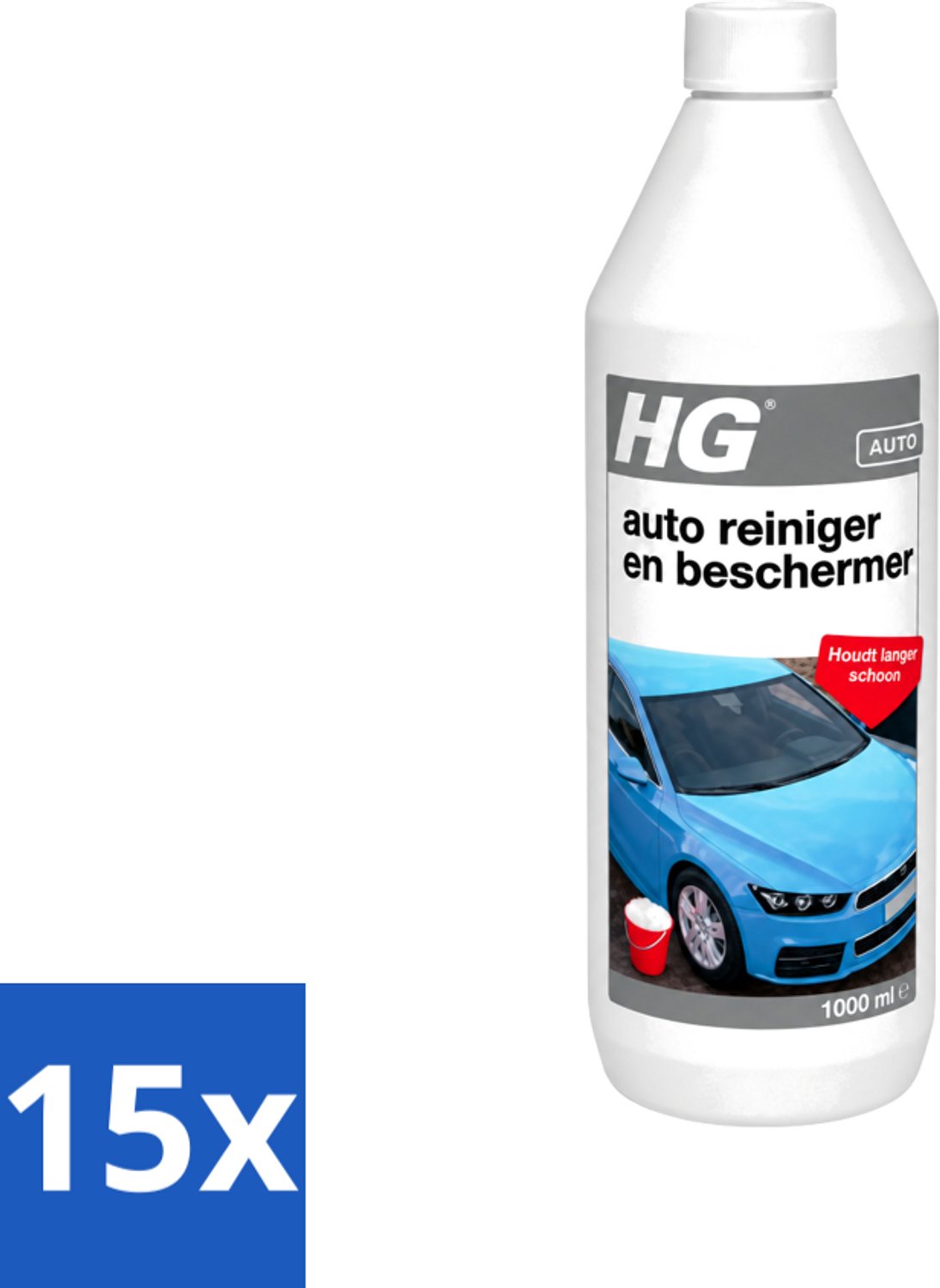 15 x HG - Autoreiniger & Beschermer - Houdt Langer Schoon - 50 tot 60 Wasbeurten - 1L - Voordeelverpakking - 15 stuks