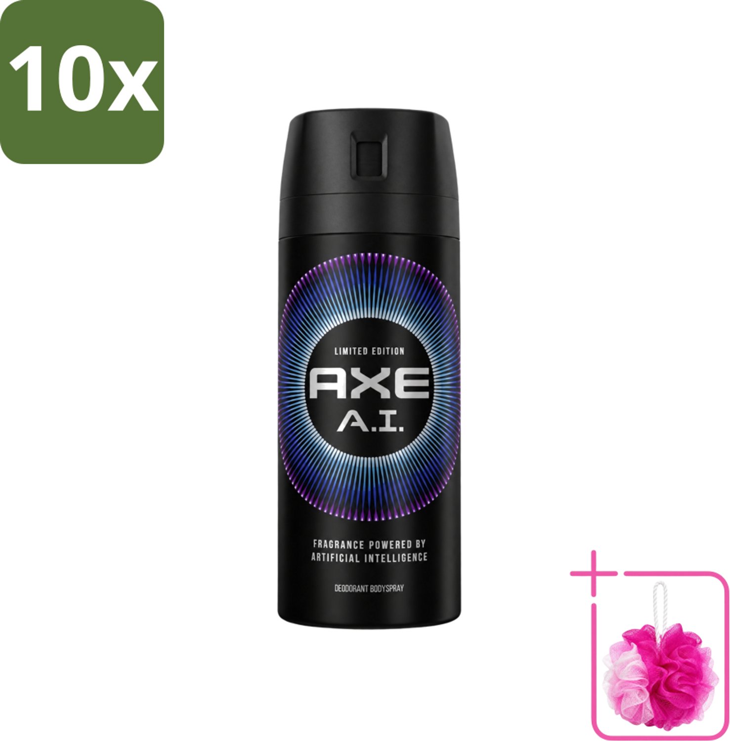 10 x Axe - Limited Edition - Deodorant Bodyspray - A.I. - 150 ml - Bulkverpakking - Axe A.I. Bodyspray - Douchemop - Deodorant Bodyspray