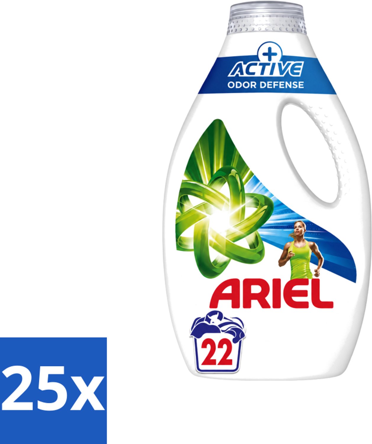 25 x Ariel – Vloeibaar Wasmiddel – Active Odor Defense – 990 ml – 22 wasbeurten - Voordeelverpakking - 25 stuks