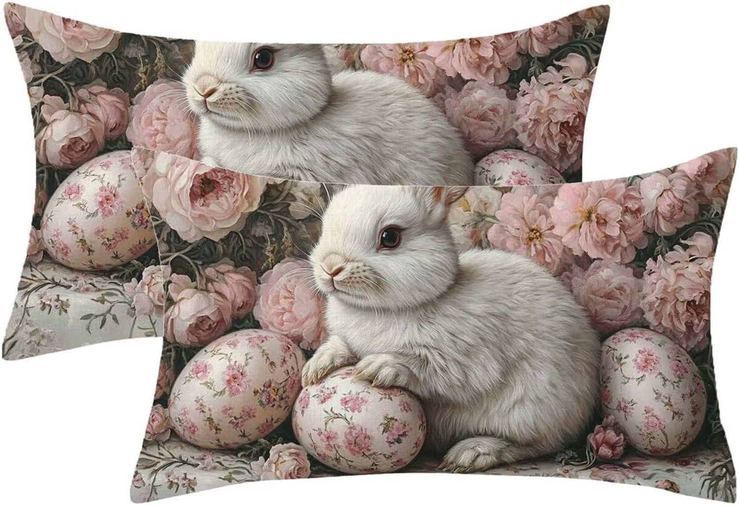 70 x 90 cm, Paaszondag, set van 2, outdoor kussen, weerbestendig, linnen, dierenpatroon, kussenhoezen met onzichtbare ritssluiting, zomersierkussen voor buiten, decoratie, cadeaus voor