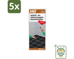 5 x HG - Vloeren - Wand & Vloervoegen Beschermer - Beschermt Onzichtbaar - 250 ml - Wasstrips - Voegen Beschermer - Voegen Reiniger - Voegen Bescherming - Voegen Afstotend - Voegen Schoon