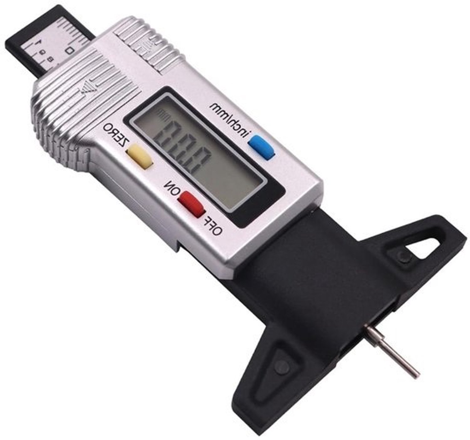 Digitale profieldieptemeter - Banden- en diktemeter - Autobanden controleren - Nauwkeurig meten - mm/inch - Zilver