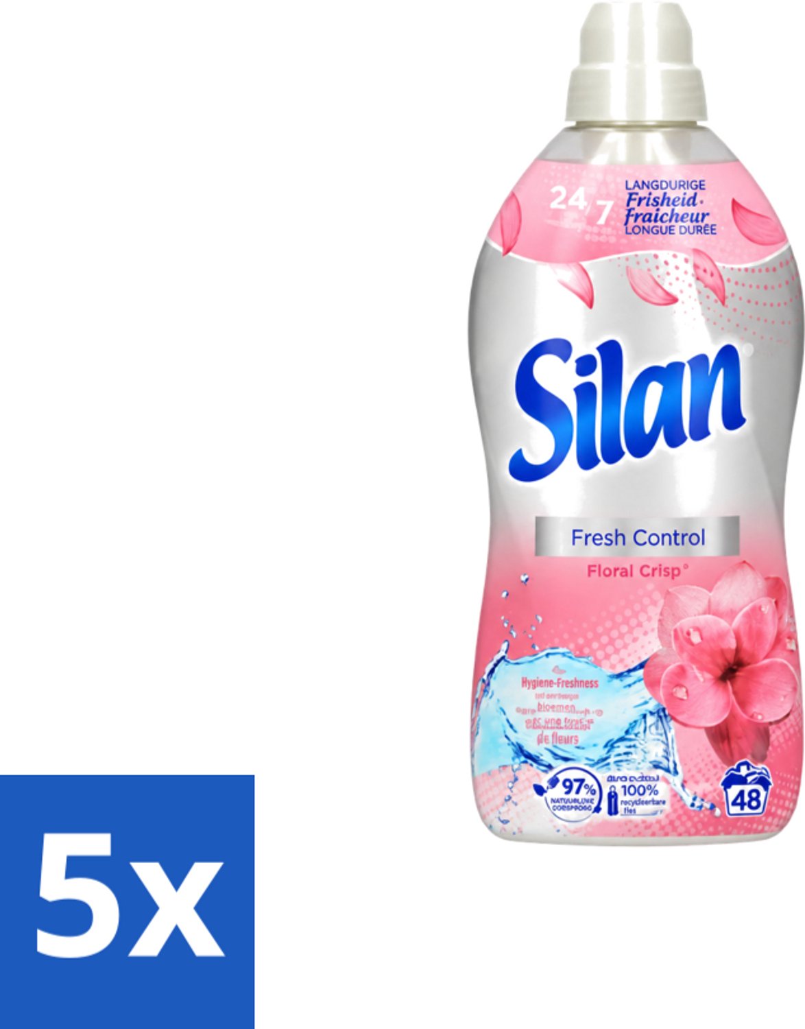 5 x Silan – Wasverzachter – Fresh Control Floral Crisp – 1056 ml - Voordeelverpakking - 5 stuks