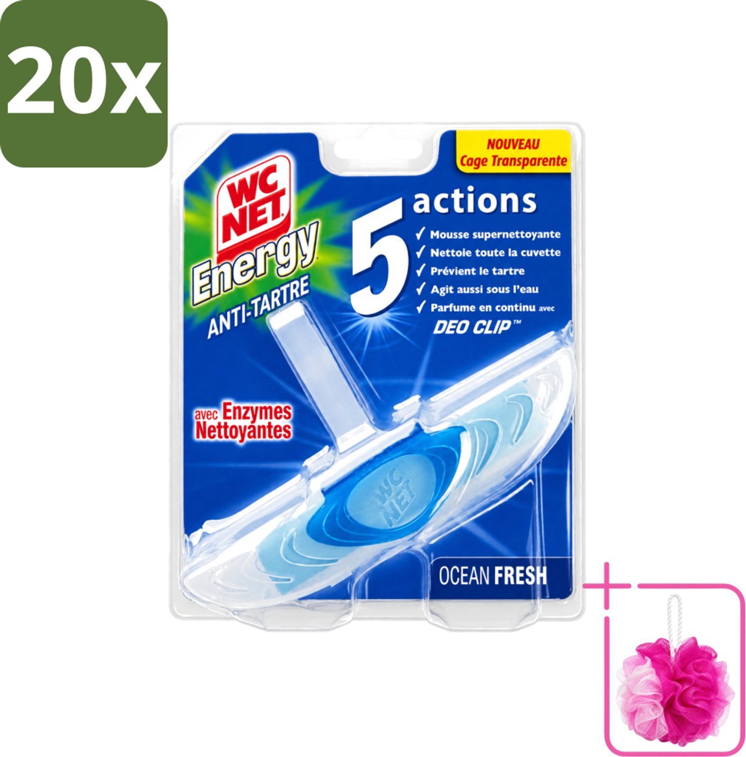 20 x WC Net - Toiletblok - Ocean Fresh - 1 Blokje - Bulkverpakking - WC net - Douchemop - Toilet net