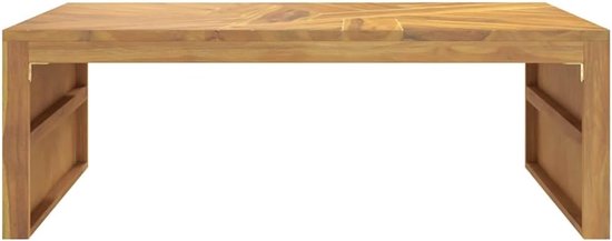 Woonkamertafel, balkontafel, tuintafel, klein, salontafel, 110 x 60 x 38 cm, massief hout, teak, voor slaapkamer, woonkamer, tuin, keuken — afbeelding 3