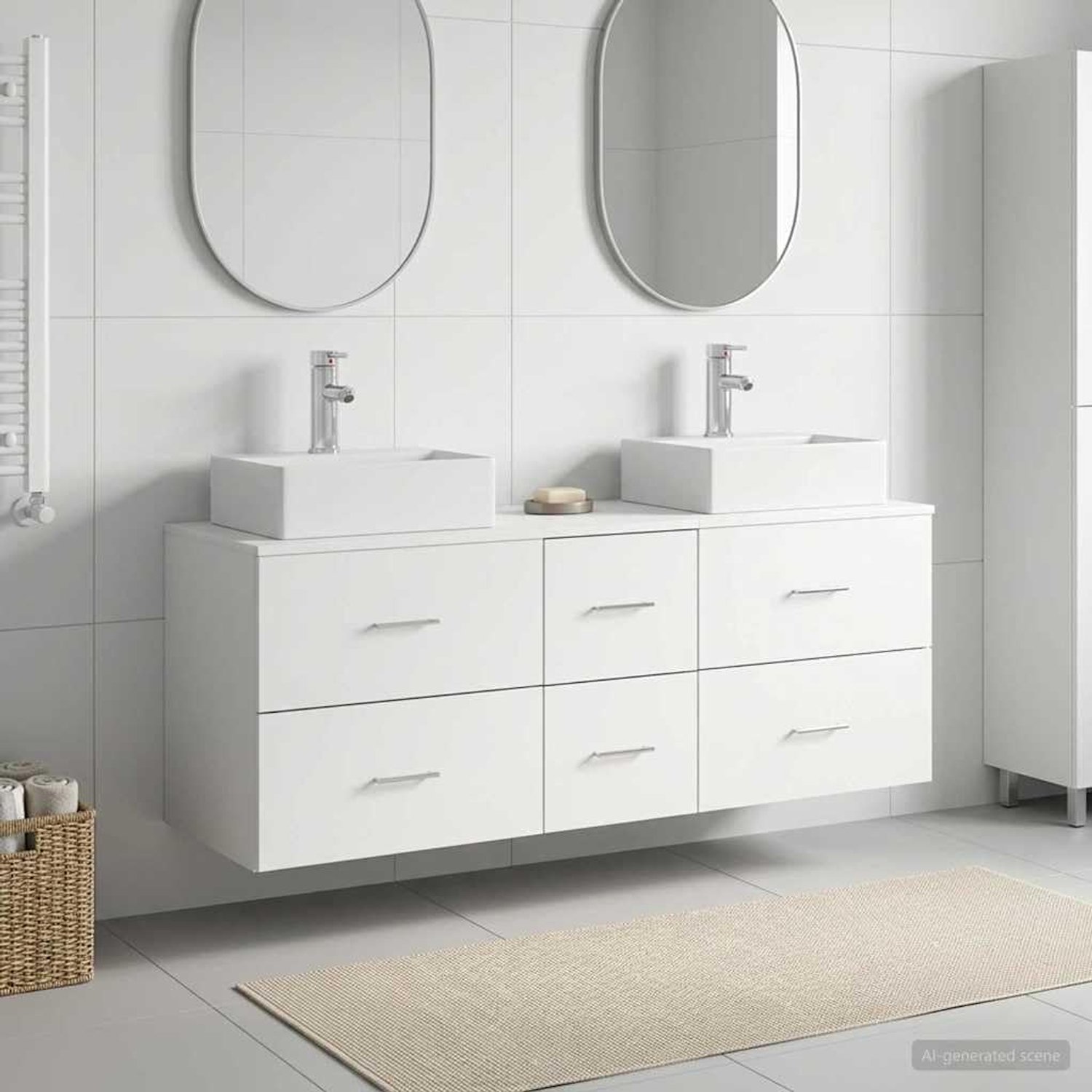 Badkamerkastset 3 stuks wit 49,5 x 41 x 62,5 cm houtmateriaal