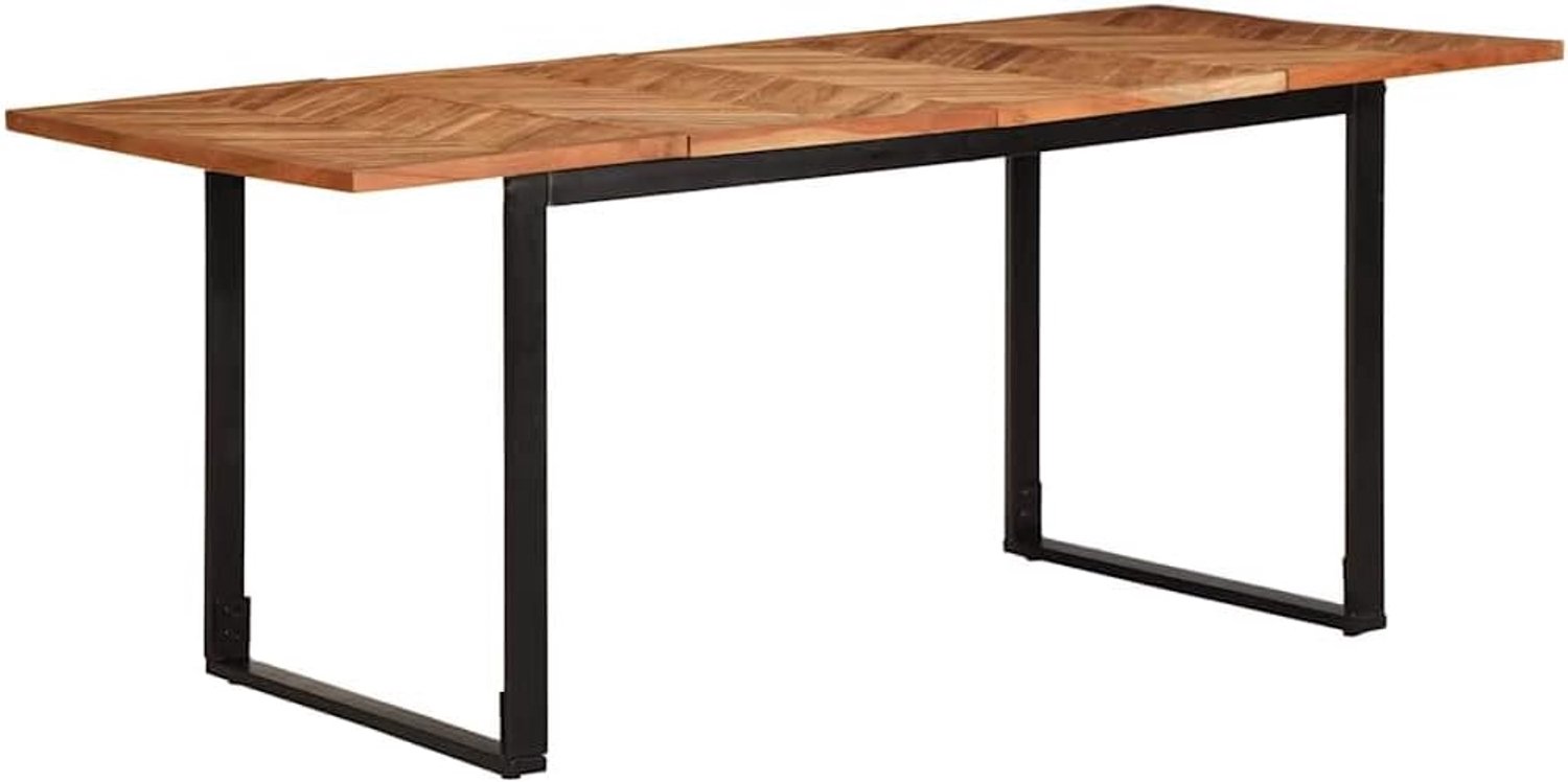 Houten eettafel acacia 180x90 cm met robuust ijzeren frame voor stabiel gebruik binnenshuis