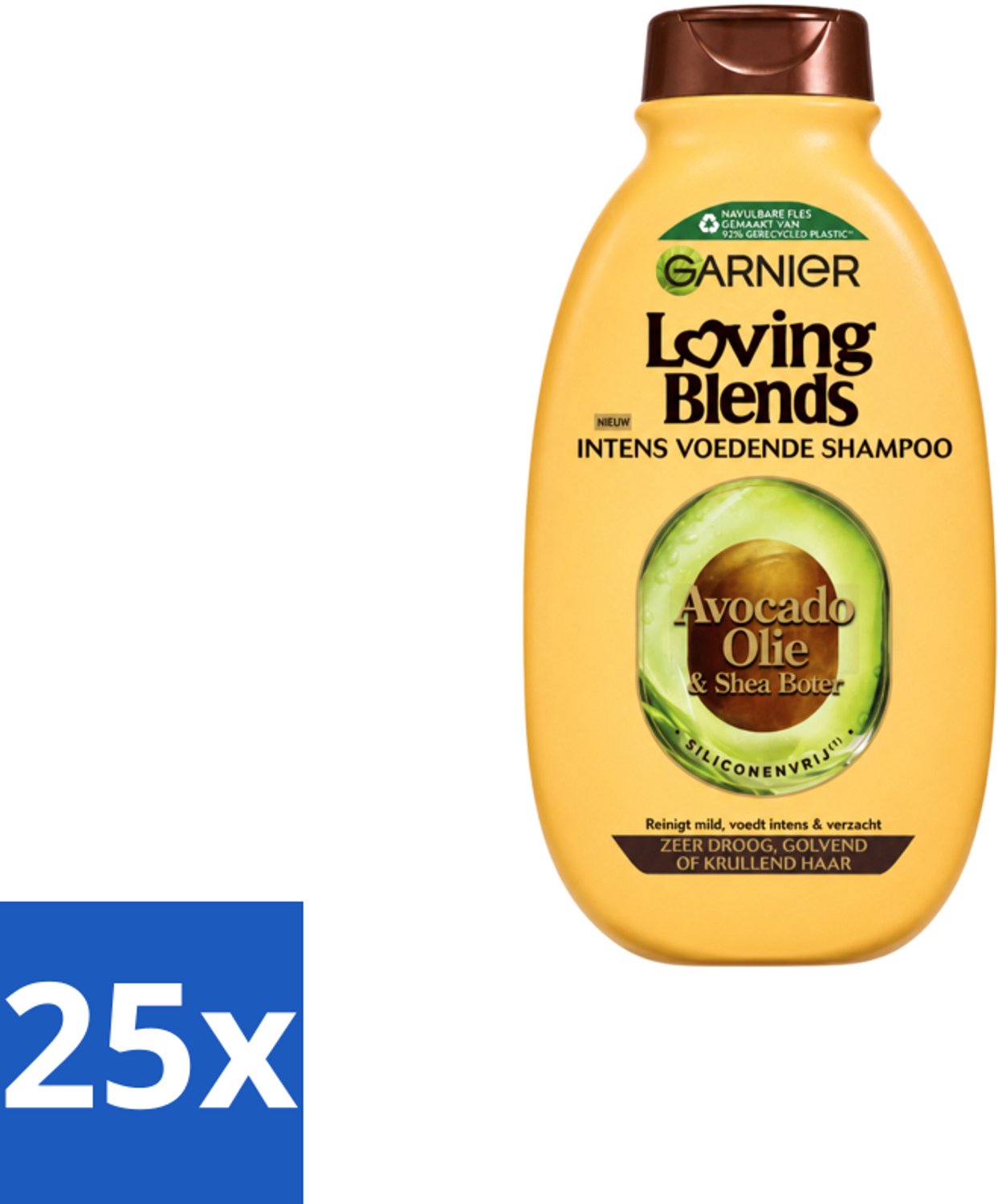 25 x Garnier - Loving Blends - Shampoo - Avocado Olie & Shea Boter - Zeer Droog & Pluizig Haar - 300 ml - Voordeelverpakking - 25 stuks