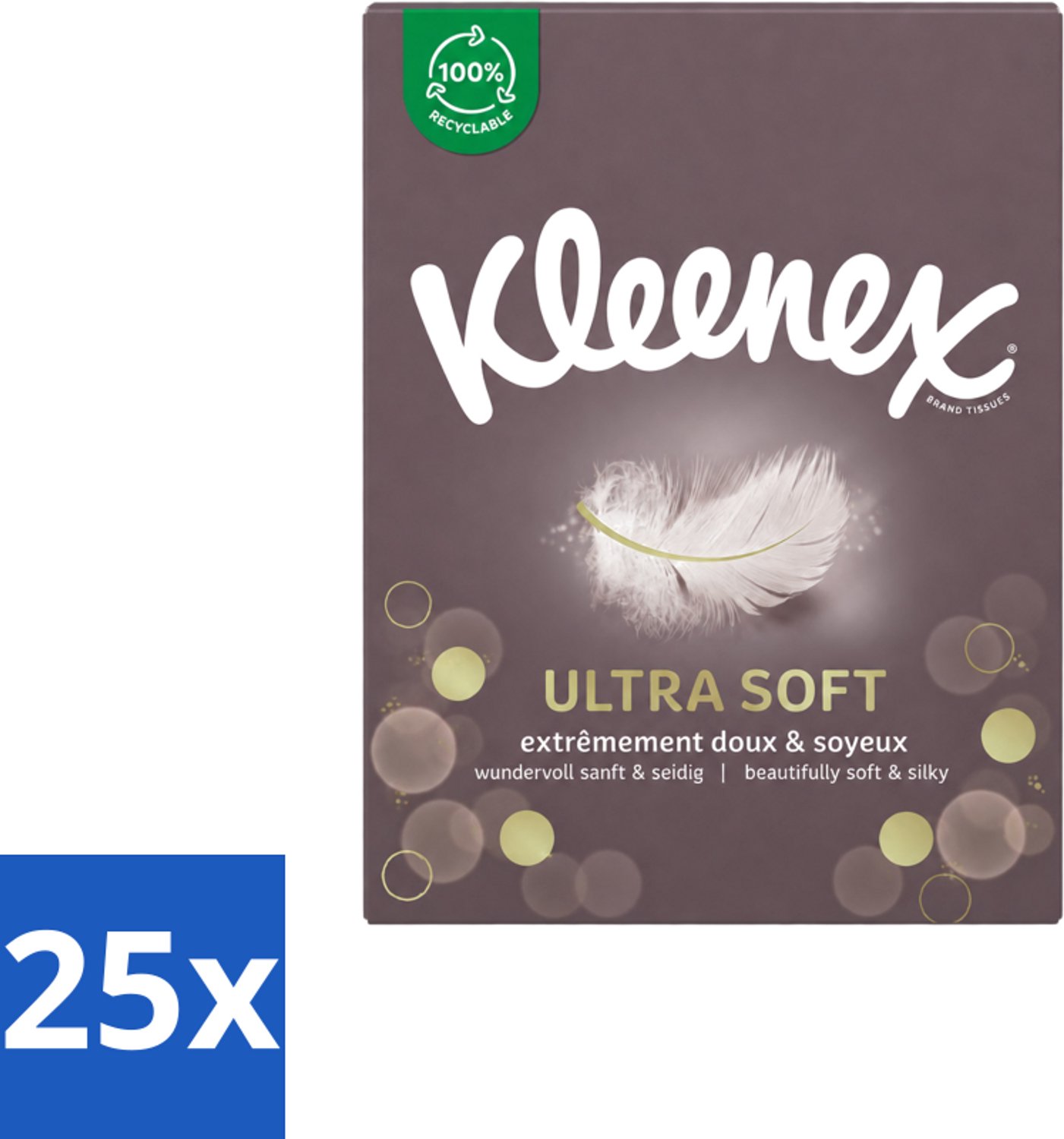25 x Kleenex - Ultrasoft Tissues - Zacht & Sterk - 64 Stuks - Voordeelverpakking - 25 stuks
