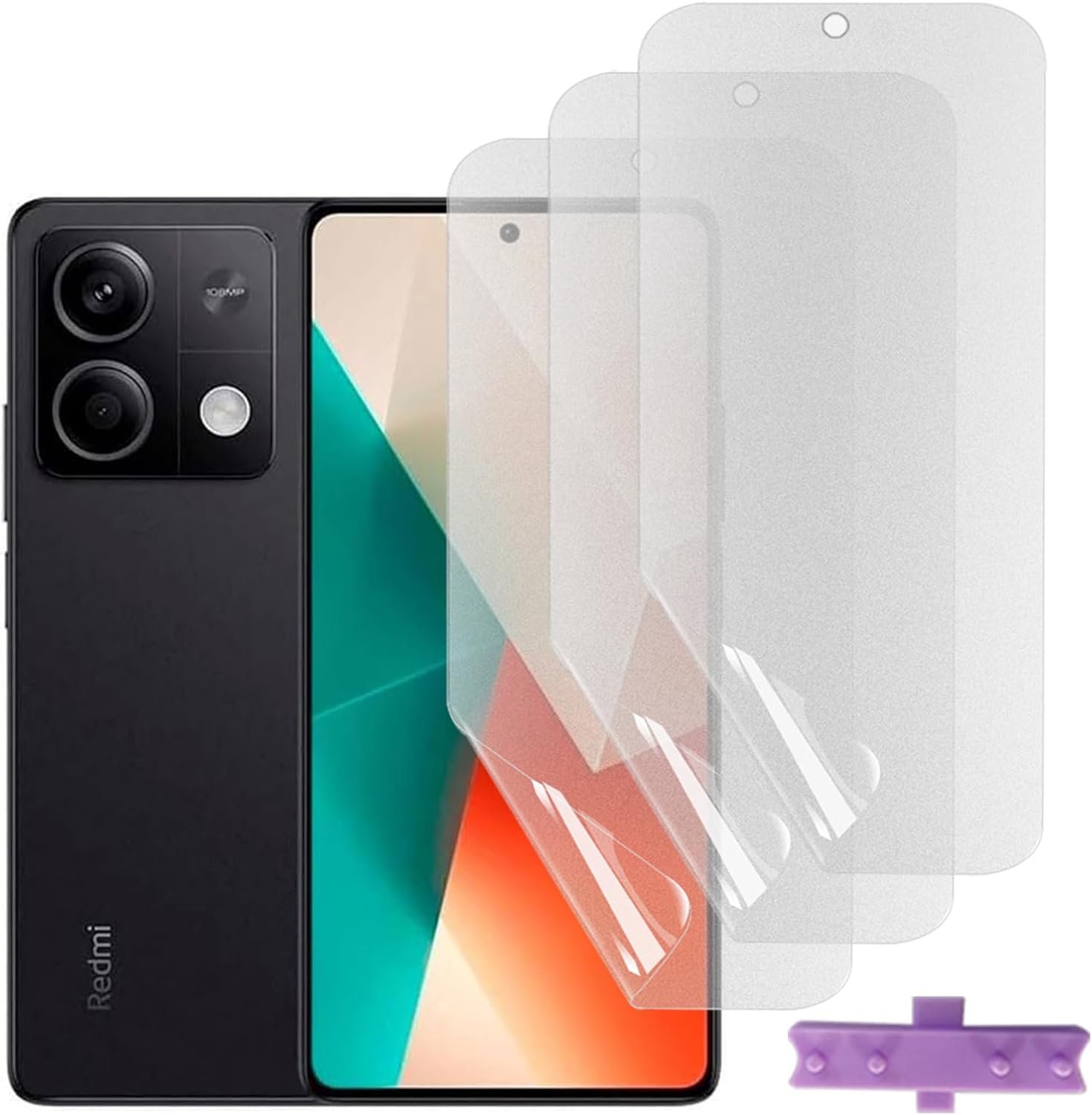 3 stuks matte hydrogelfolie voor Xiaomi Redmi Note 13 5G, beschermfolie van TPU, mat, HD-helder, zachte displaybeschermfolie met zelfherstellende, eenvoudige installatie, krasbestendig [geen