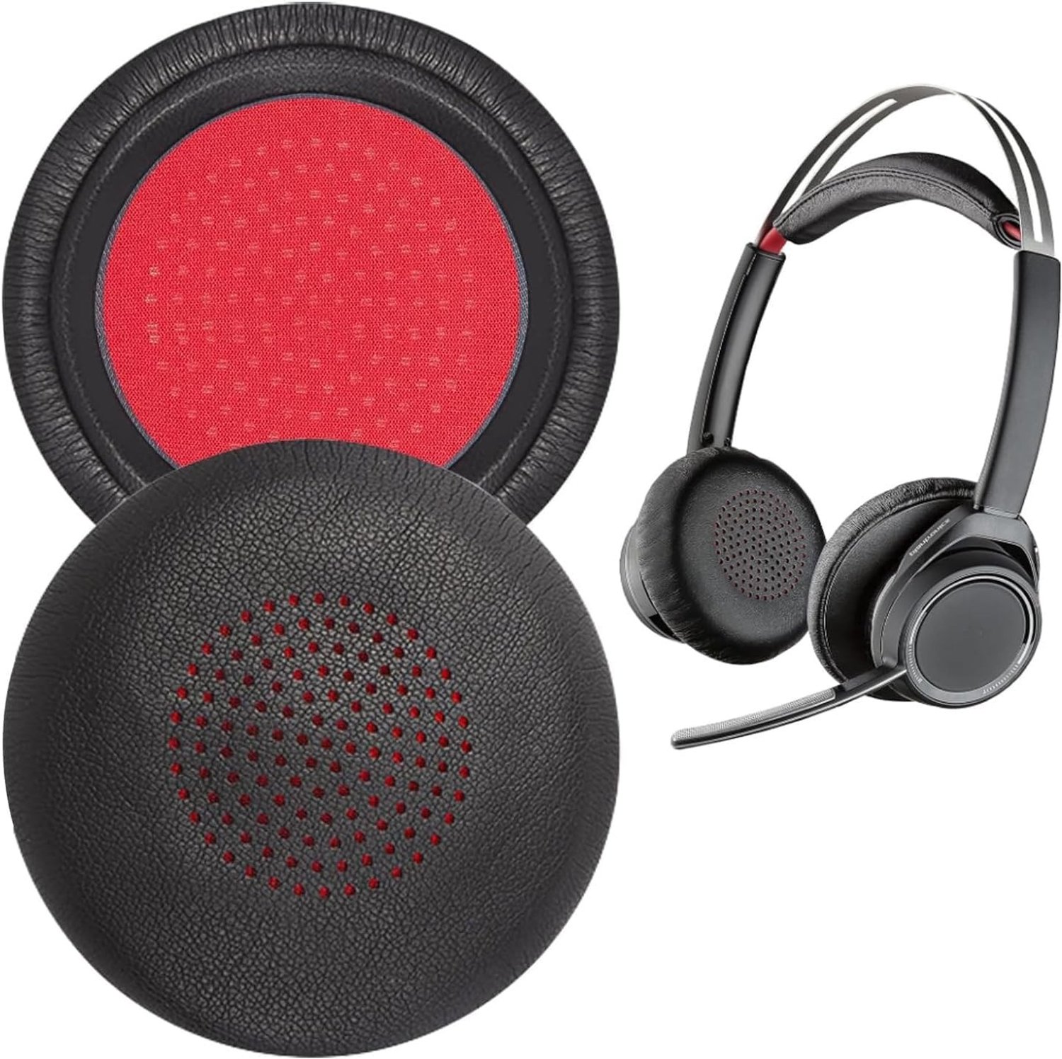 Vervangende Oorkussens voor Headsets, Compatibel met Voyager Focus, Poly BlackWire en Meer, Comfortabele Earmuffs voor Langdurig Gebruik
