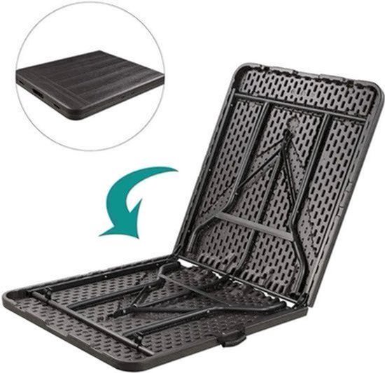 Campingtafel - Vouwtafel - Picknicktafel - Speltafel - Serveertafel - Inklaptafel - Draagbare - Inklapbaar - voor Buiten - Binnen - Achtertuin - Tuin - Barbecue - 180 x 76 x 74 cm - Grijs — afbeelding 4