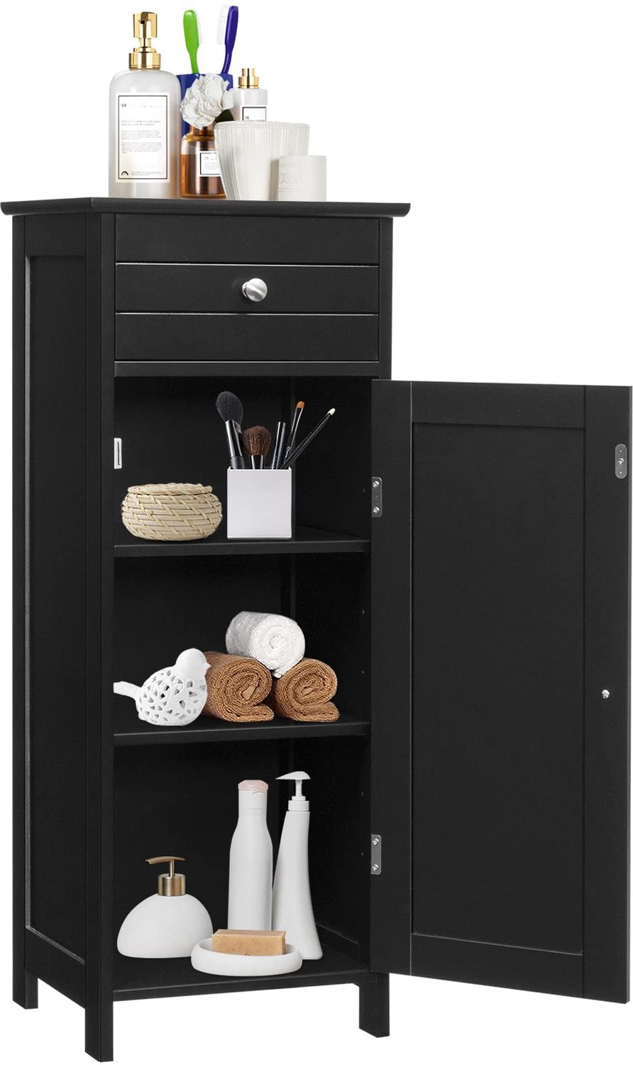 CINK & Co Badkamerkast 87 cm - Met lade en 2 verstelbare planken - Zwart - 35 x 30 x 87 cm