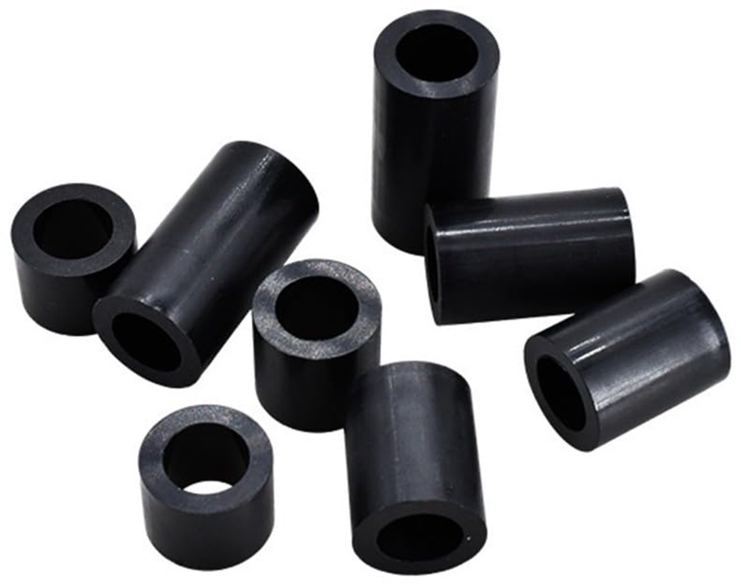 50 Pcs ABS Kunststof Ronde Afstandshouder - M5 Zwarte Standoffs Wasjes Ongerei Afstandshuls Schroeven Afstandhouders, M5×9×15mm