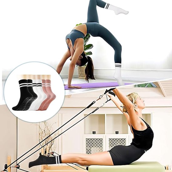 3 Paar Antislip Sokken Dames - Yoga, Pilates, Ballet — afbeelding 2