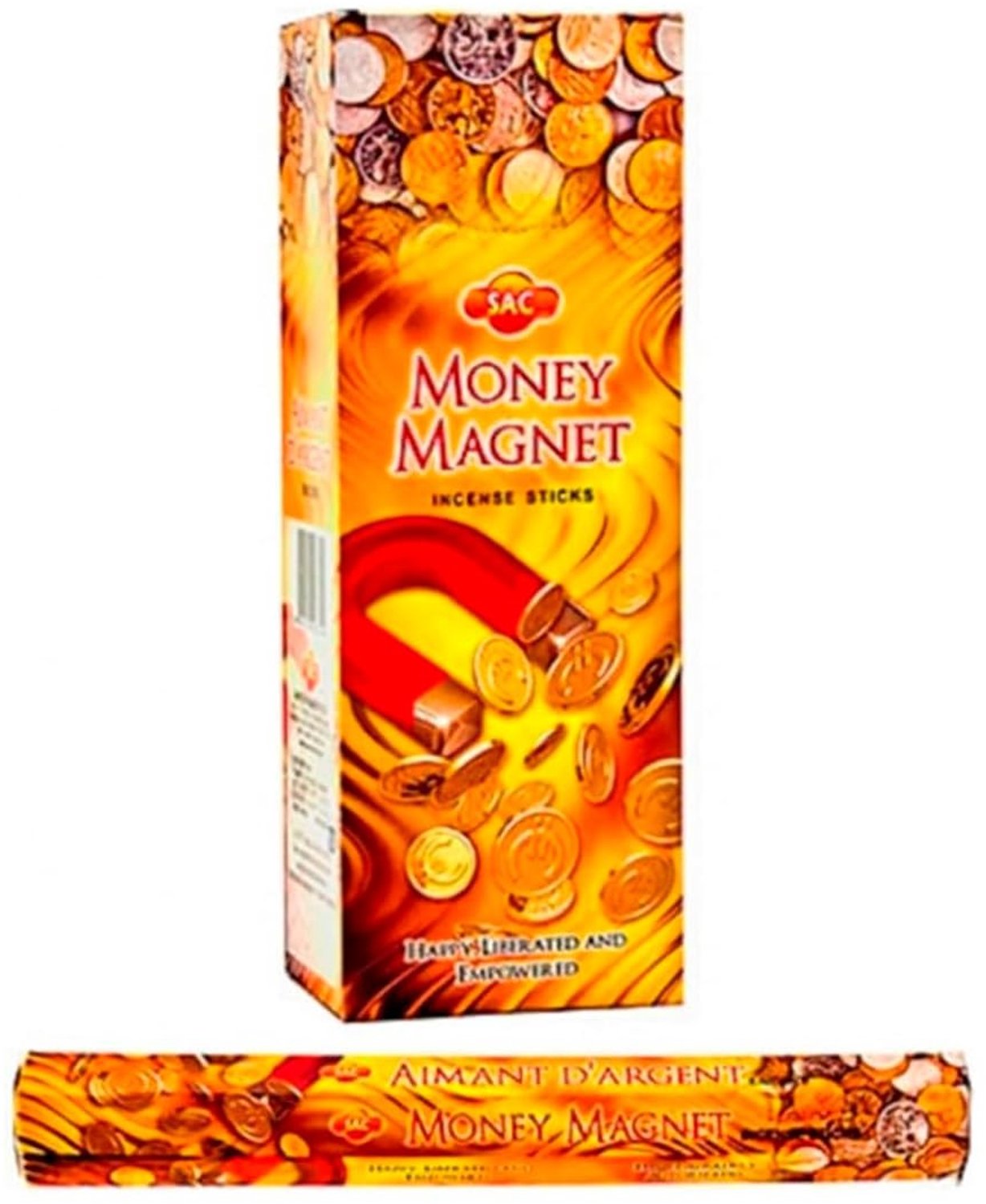 Geldmagneet Wierook Hexagonale Doos - 6 Buizen met 120 Stokjes