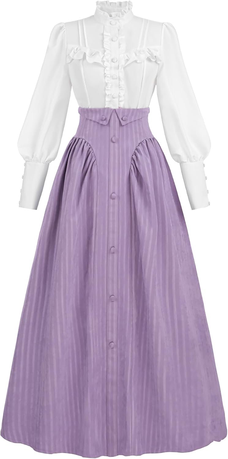 Kleding voor dames, victoriaanse jurk, renaissancekostuum, carnavalskostuum, exclusief blouse en rok