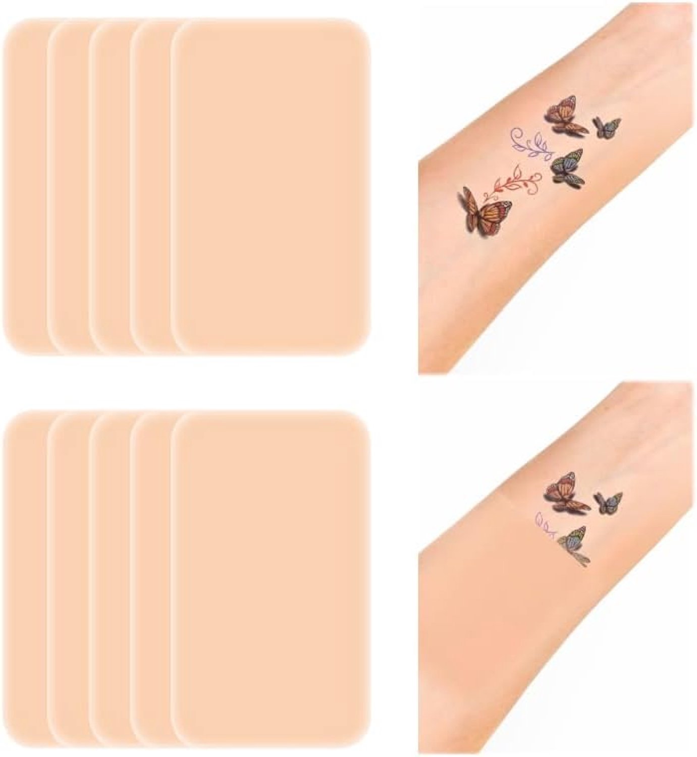 Cover-up patch, ultradunne waterdichte zweetbestendige afdekking, voor tatoeage-littekens en geboortemerken, 10 stuks.