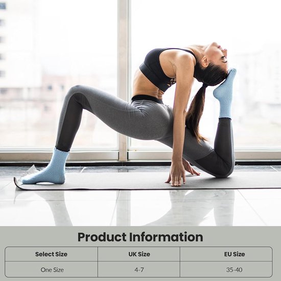 Dames Antislip Sokken - 6 Paar Yoga & Pilates Sokken — afbeelding 2