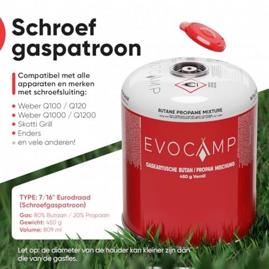 Gascartridge 450 g - Geschikt voor Weber Grills — afbeelding 2