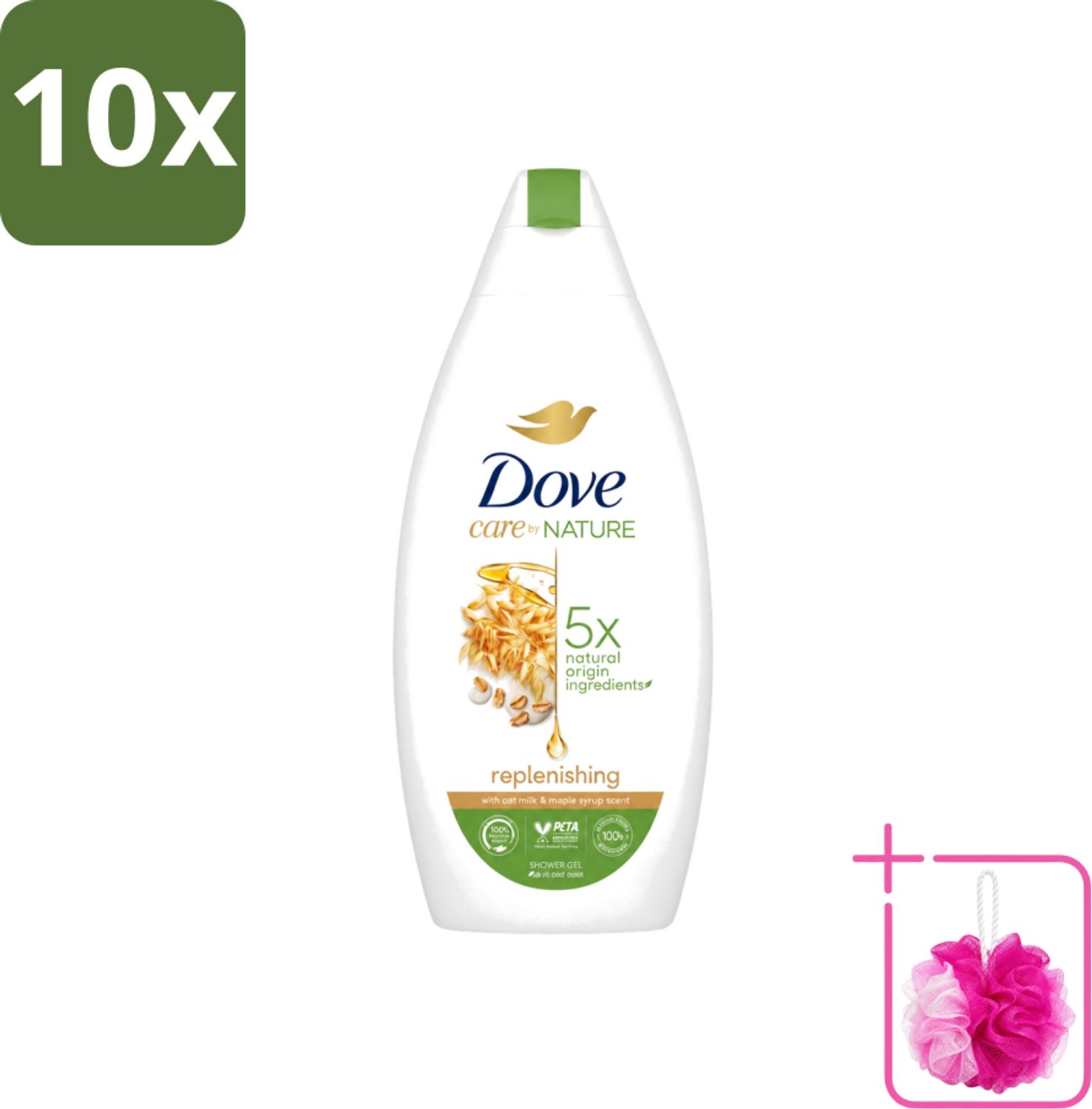10 x Dove - Douchegel - Replenishing - Hydraterend en verzorgend - 400 ml - Bulkverpakking - Douchegel - Douchemop - Hydratatie